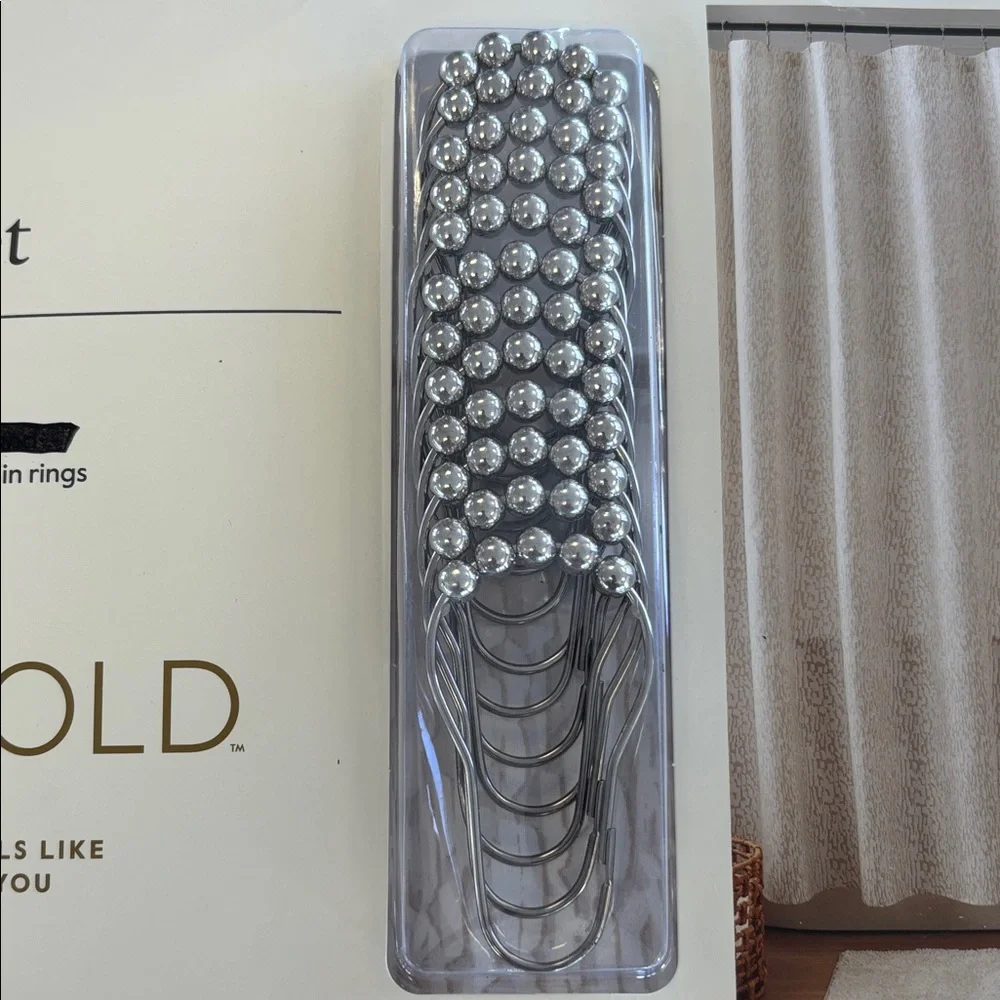 Threshold Neutral Textured Shower Curtain in Beige and Cream